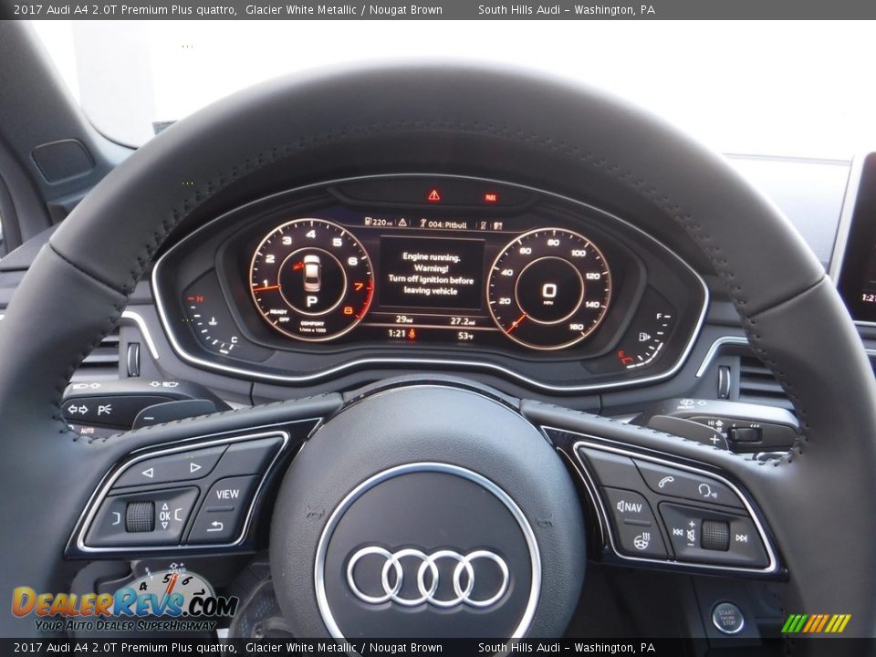 2017 Audi A4 2.0T Premium Plus quattro Glacier White Metallic / Nougat Brown Photo #30