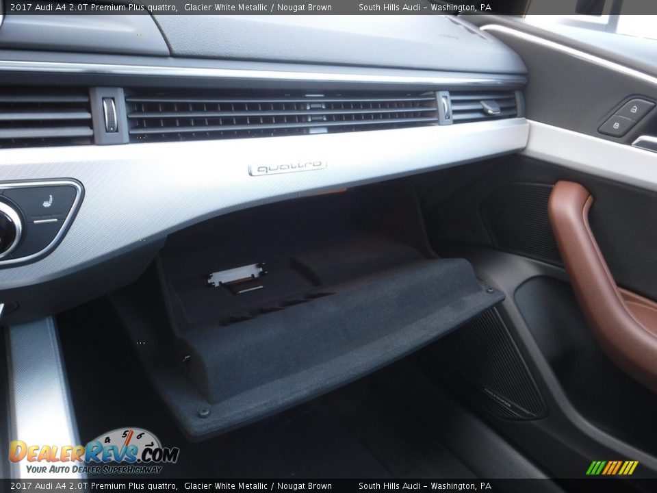 2017 Audi A4 2.0T Premium Plus quattro Glacier White Metallic / Nougat Brown Photo #34