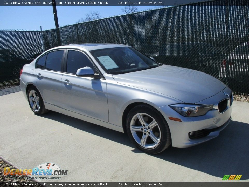 2013 BMW 3 Series 328i xDrive Sedan Glacier Silver Metallic / Black Photo #1