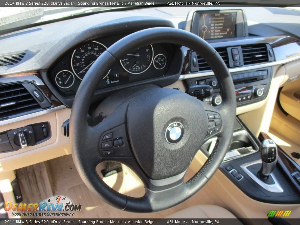 2014 BMW 3 Series 320i xDrive Sedan Sparkling Bronze Metallic / Venetian Beige Photo #15