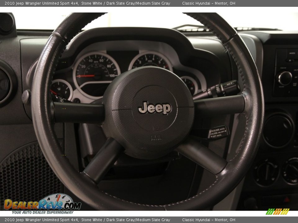 2010 Jeep Wrangler Unlimited Sport 4x4 Stone White / Dark Slate Gray/Medium Slate Gray Photo #6