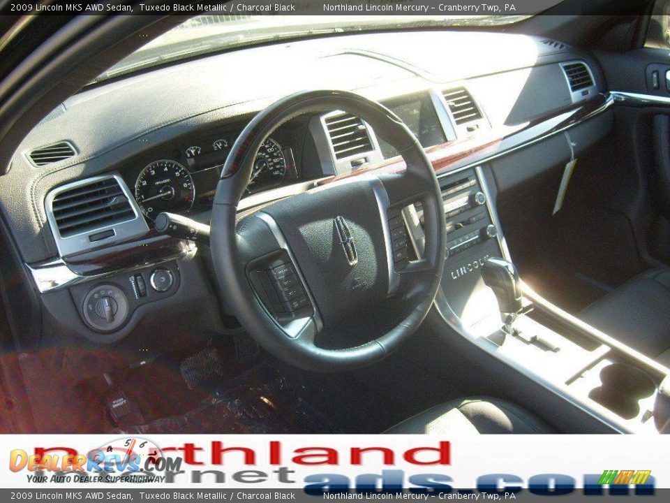 2009 Lincoln MKS AWD Sedan Tuxedo Black Metallic / Charcoal Black Photo #10