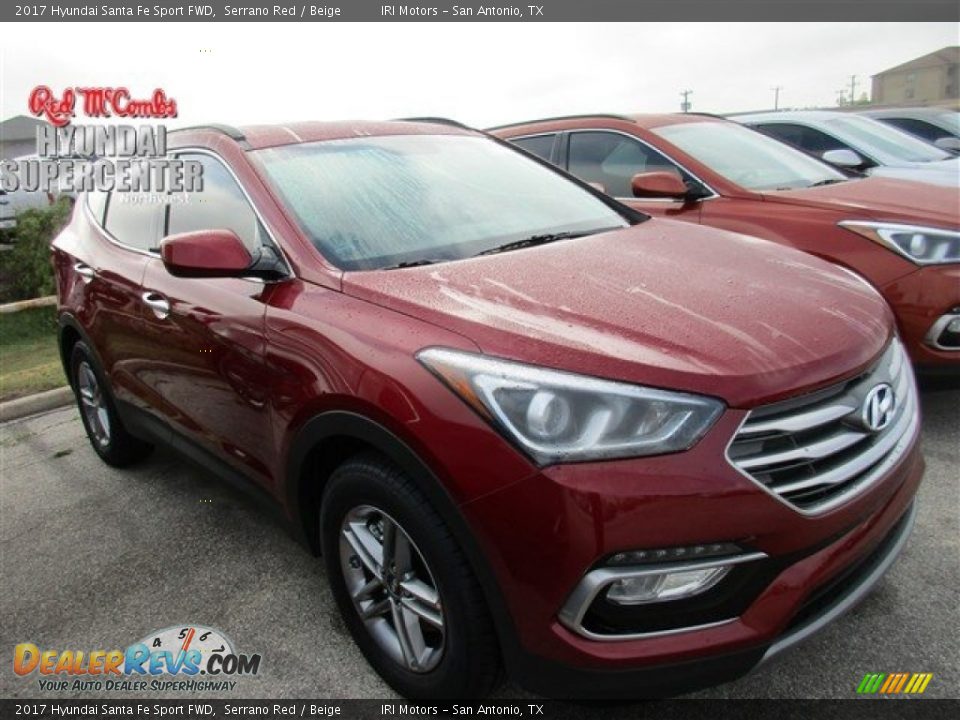 2017 Hyundai Santa Fe Sport FWD Serrano Red / Beige Photo #1