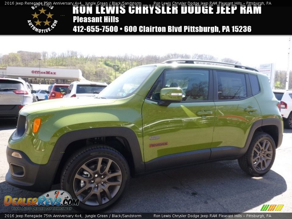 2016 Jeep Renegade 75th Anniversary 4x4 Jungle Green / Black/Sandstorm Photo #1