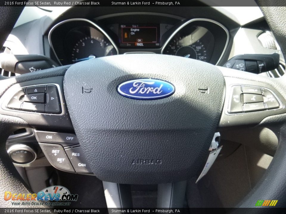 2016 Ford Focus SE Sedan Ruby Red / Charcoal Black Photo #12