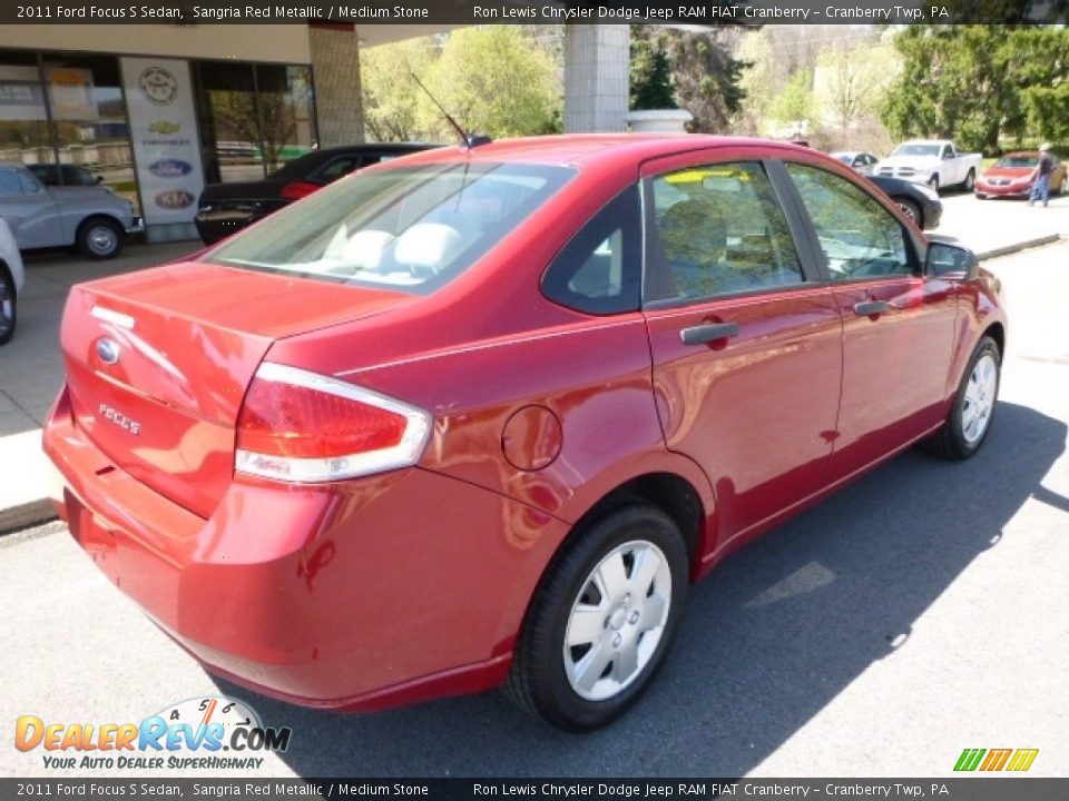 2011 Ford Focus S Sedan Sangria Red Metallic / Medium Stone Photo #2