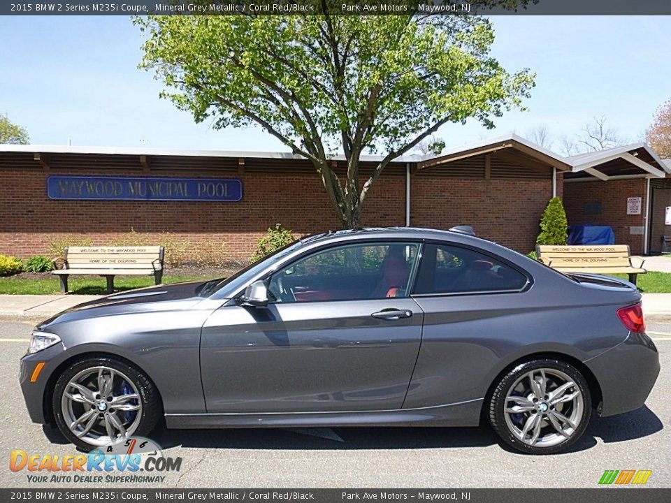 2015 BMW 2 Series M235i Coupe Mineral Grey Metallic / Coral Red/Black Photo #2
