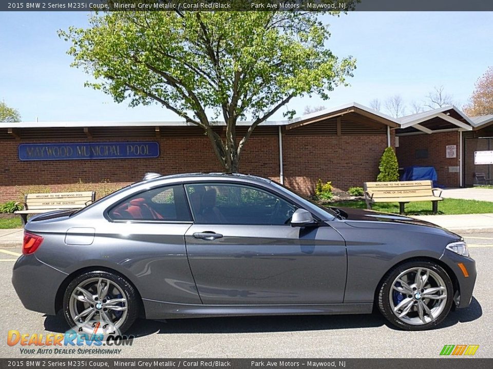 2015 BMW 2 Series M235i Coupe Mineral Grey Metallic / Coral Red/Black Photo #6