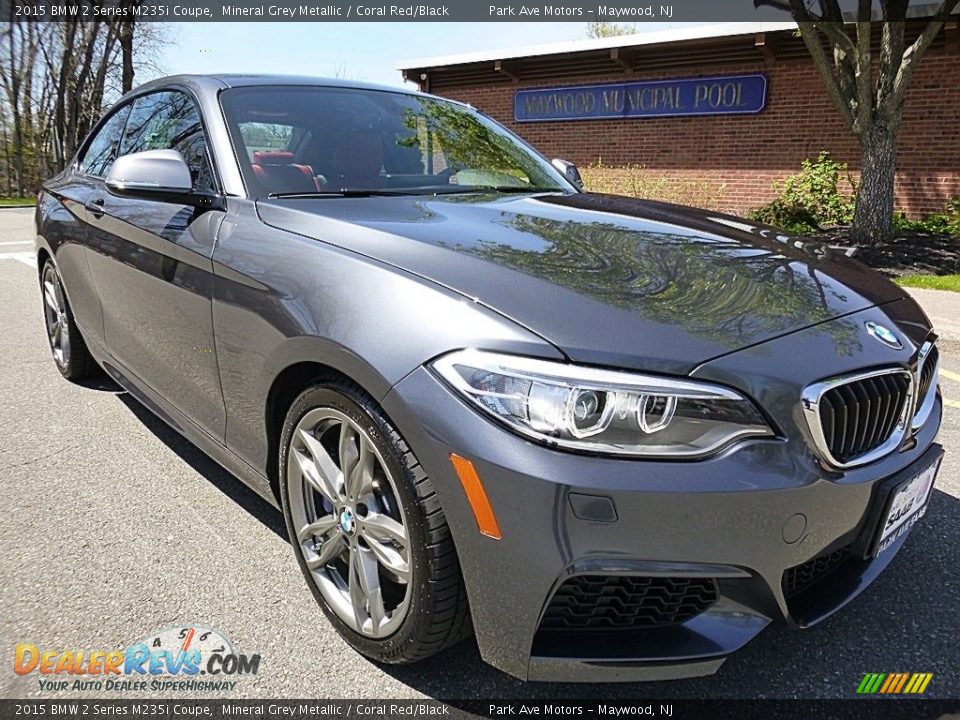 2015 BMW 2 Series M235i Coupe Mineral Grey Metallic / Coral Red/Black Photo #7