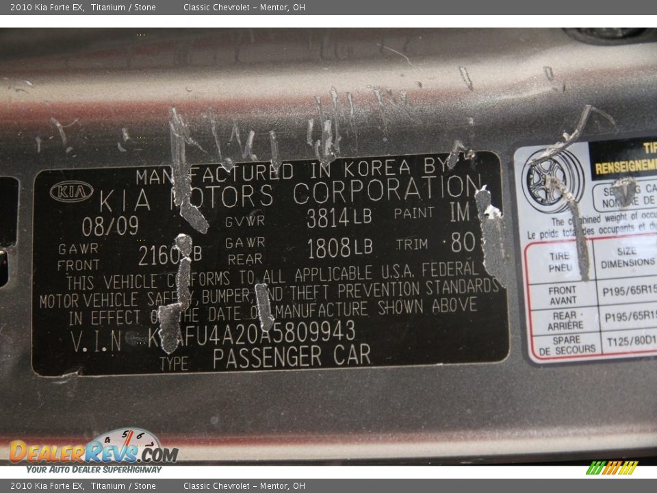 2010 Kia Forte EX Titanium / Stone Photo #15