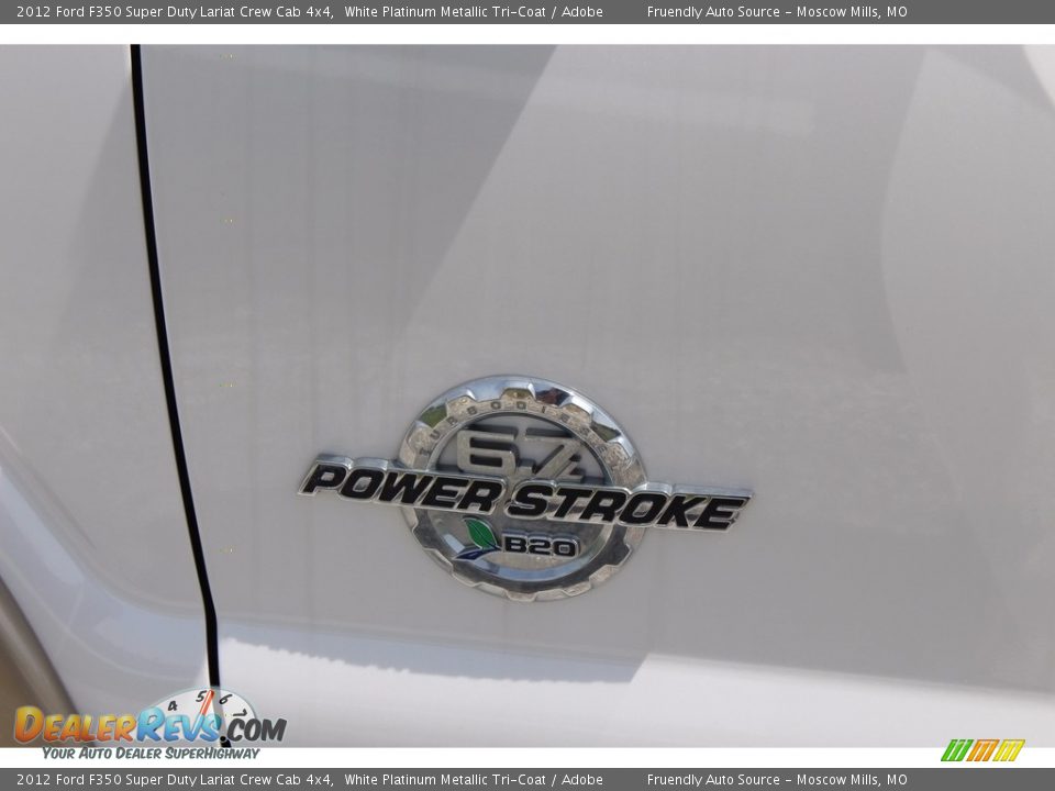 2012 Ford F350 Super Duty Lariat Crew Cab 4x4 White Platinum Metallic Tri-Coat / Adobe Photo #14