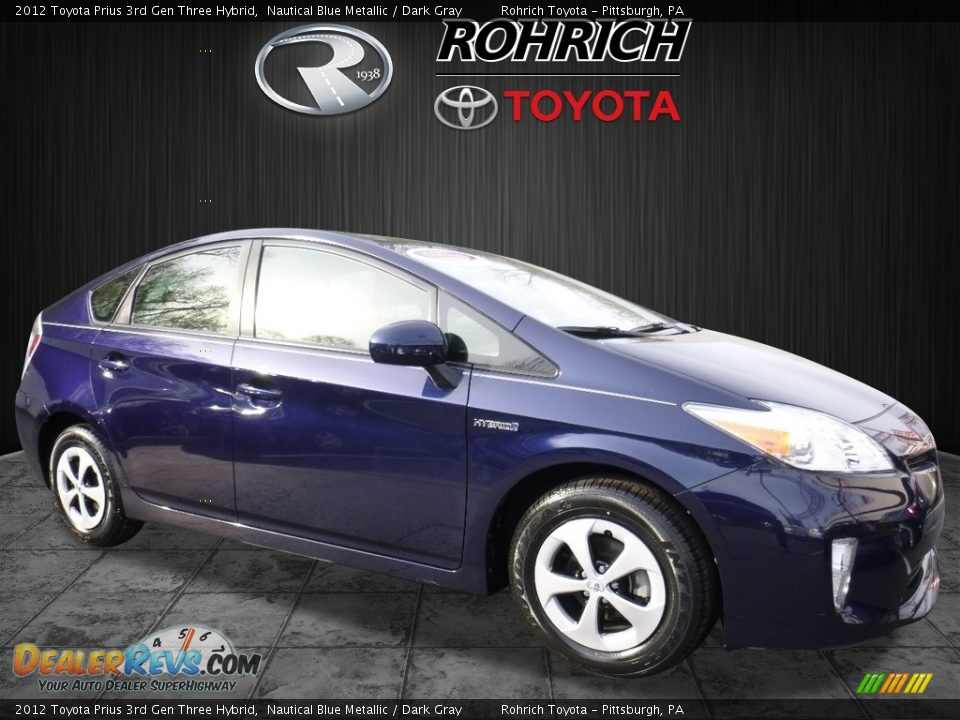 2012 Toyota Prius 3rd Gen Three Hybrid Nautical Blue Metallic / Dark Gray Photo #1