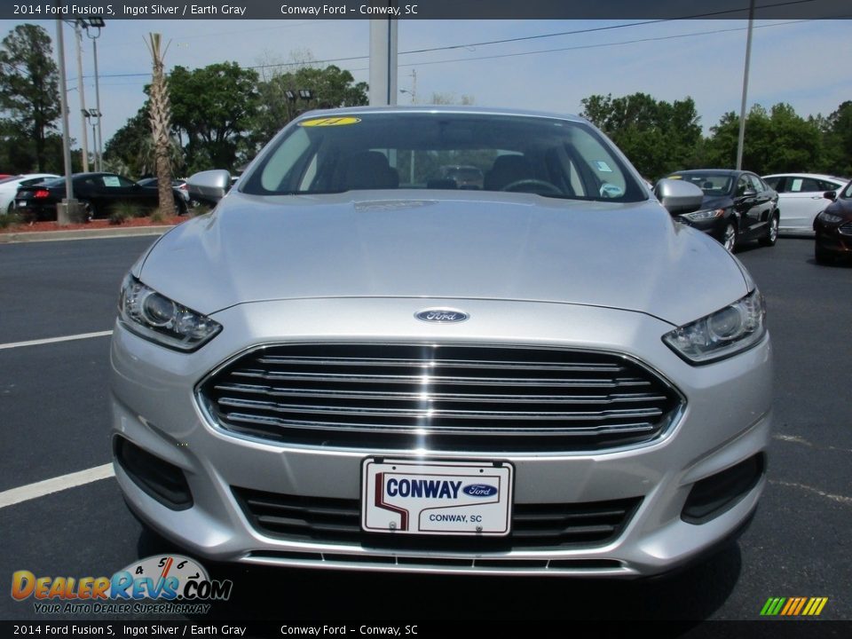 2014 Ford Fusion S Ingot Silver / Earth Gray Photo #8