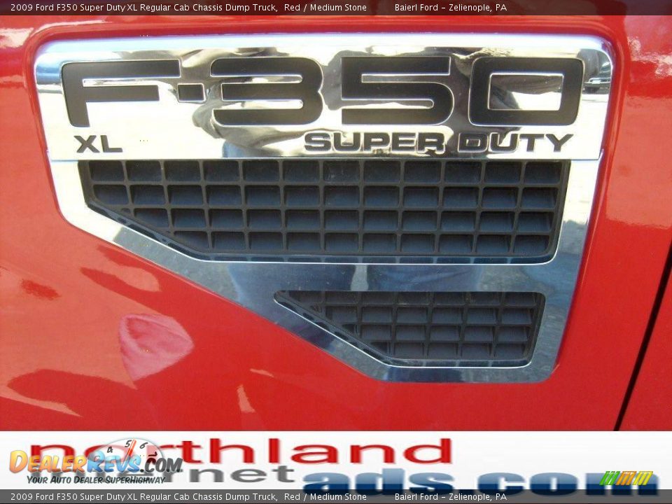 2009 Ford F350 Super Duty XL Regular Cab Chassis Dump Truck Red / Medium Stone Photo #9