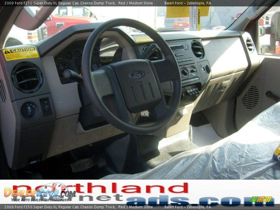 2009 Ford F350 Super Duty XL Regular Cab Chassis Dump Truck Red / Medium Stone Photo #12