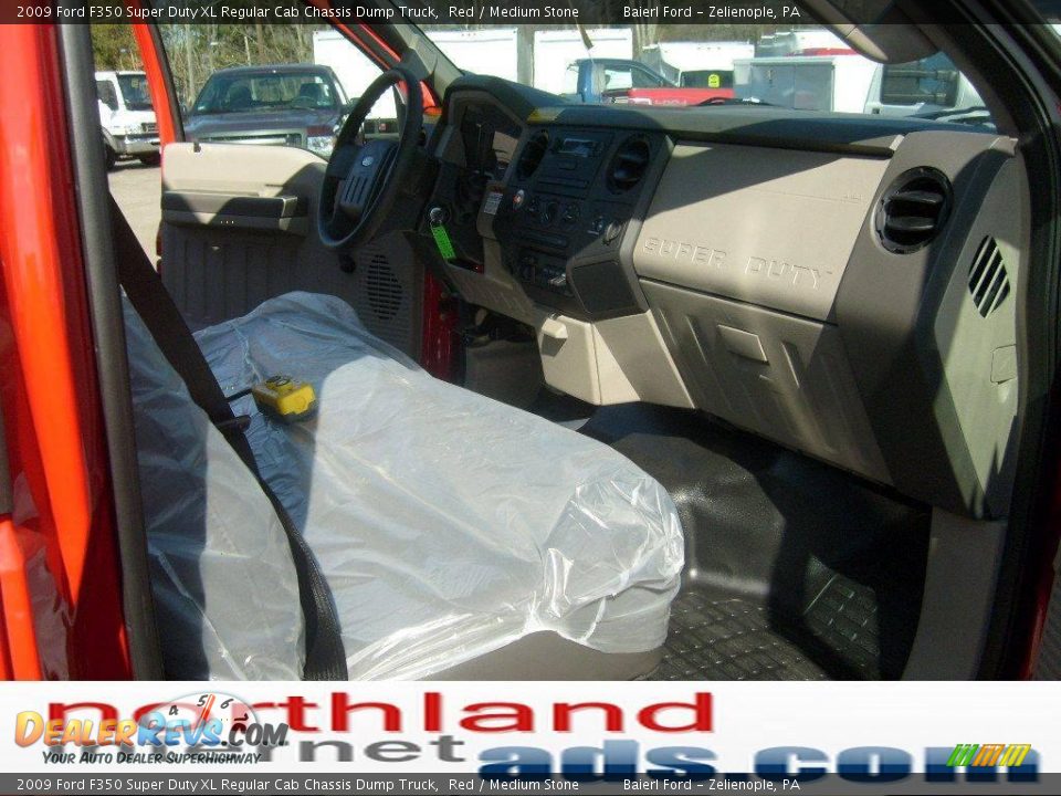 2009 Ford F350 Super Duty XL Regular Cab Chassis Dump Truck Red / Medium Stone Photo #14
