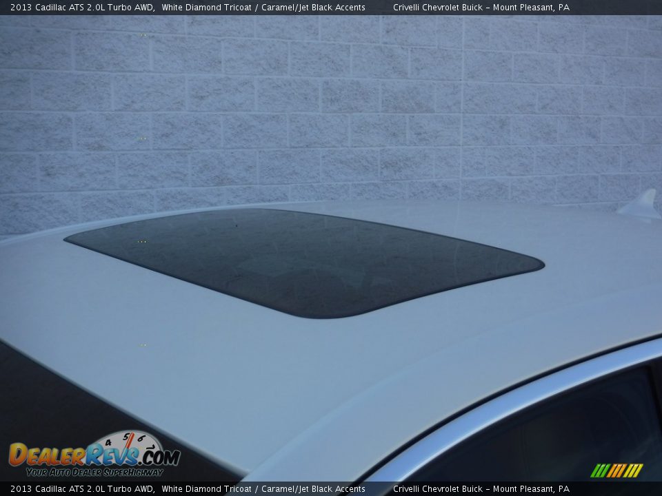2013 Cadillac ATS 2.0L Turbo AWD White Diamond Tricoat / Caramel/Jet Black Accents Photo #3