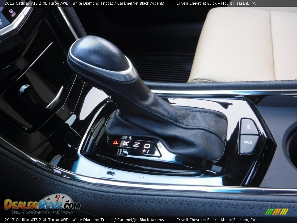2013 Cadillac ATS 2.0L Turbo AWD White Diamond Tricoat / Caramel/Jet Black Accents Photo #23