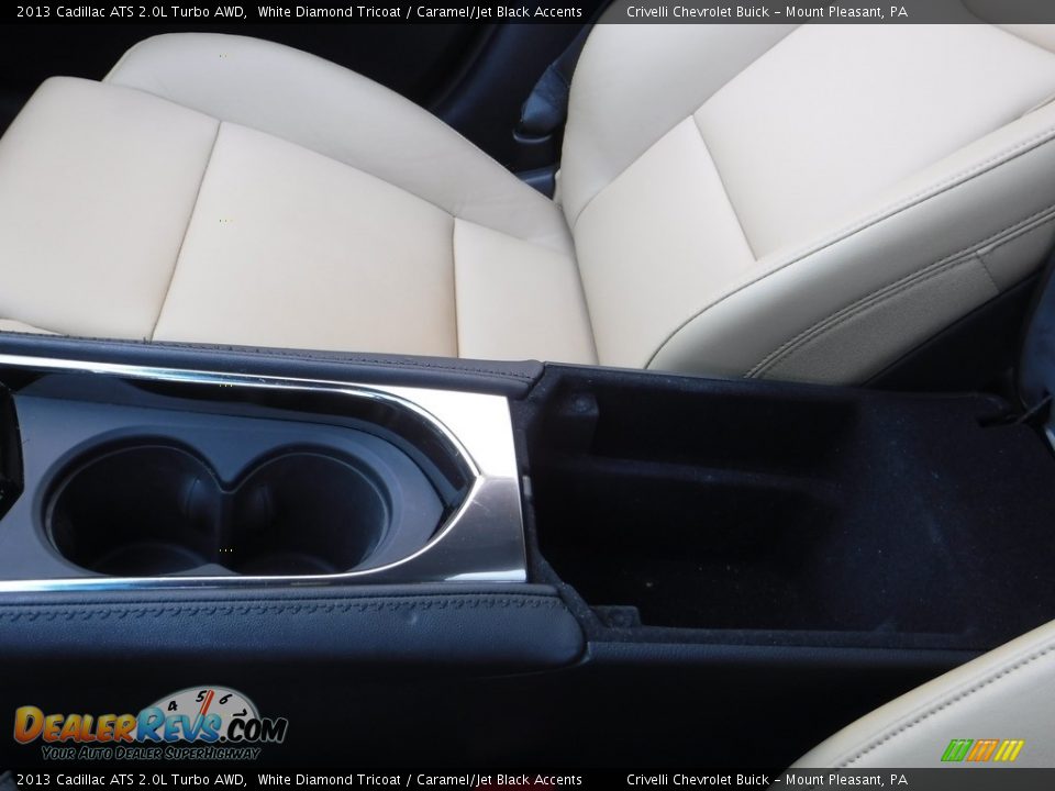 2013 Cadillac ATS 2.0L Turbo AWD White Diamond Tricoat / Caramel/Jet Black Accents Photo #24