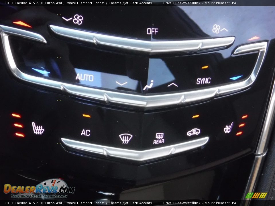 2013 Cadillac ATS 2.0L Turbo AWD White Diamond Tricoat / Caramel/Jet Black Accents Photo #27