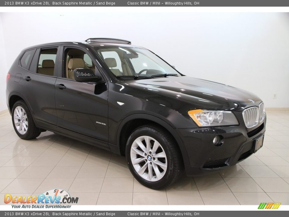 2013 BMW X3 xDrive 28i Black Sapphire Metallic / Sand Beige Photo #1