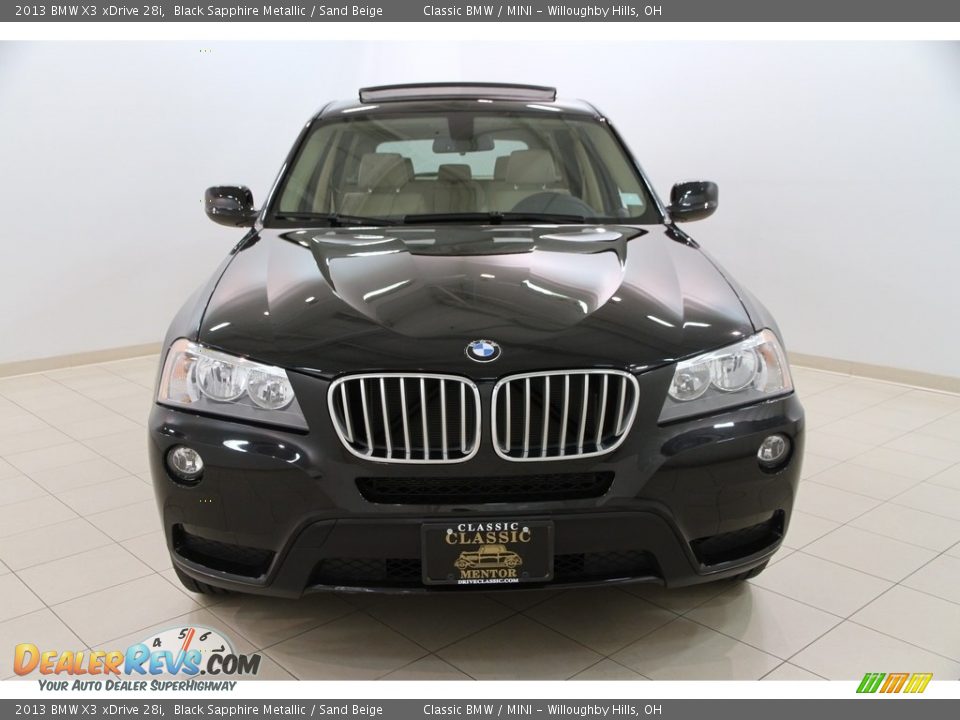 2013 BMW X3 xDrive 28i Black Sapphire Metallic / Sand Beige Photo #2