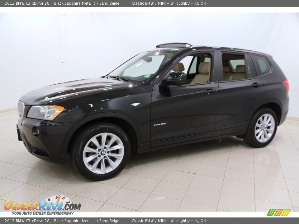 2013 BMW X3 xDrive 28i Black Sapphire Metallic / Sand Beige Photo #3