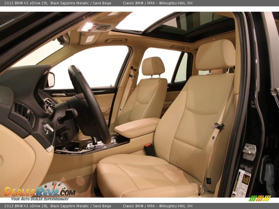 2013 BMW X3 xDrive 28i Black Sapphire Metallic / Sand Beige Photo #5