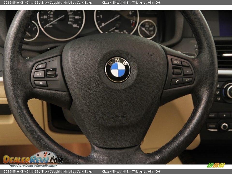 2013 BMW X3 xDrive 28i Black Sapphire Metallic / Sand Beige Photo #7