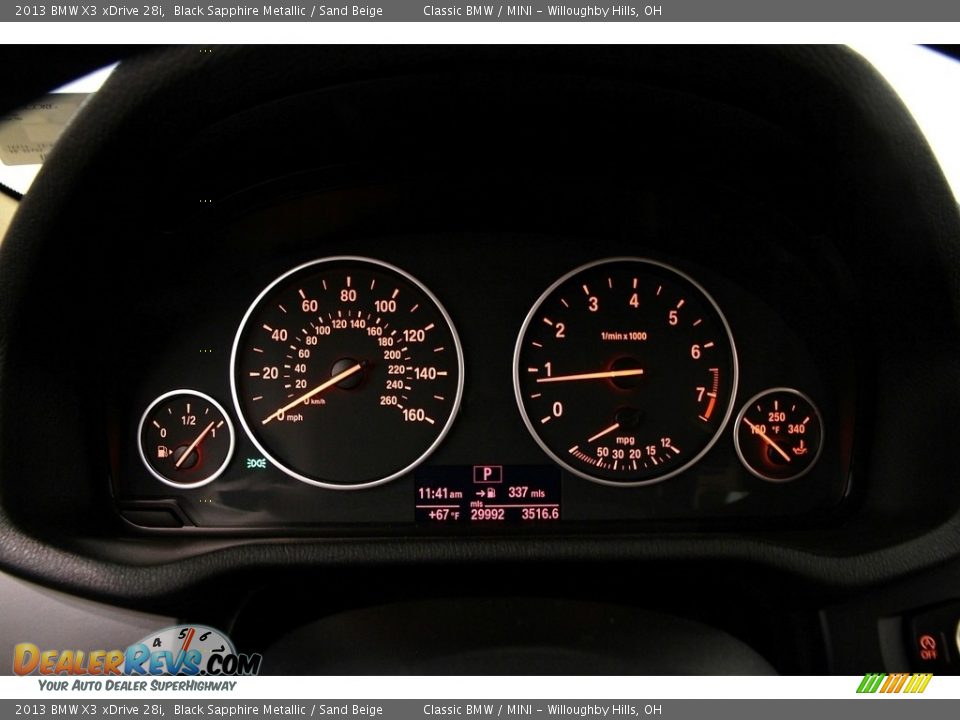 2013 BMW X3 xDrive 28i Black Sapphire Metallic / Sand Beige Photo #8