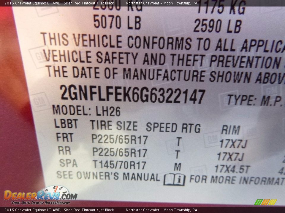 2016 Chevrolet Equinox LT AWD Siren Red Tintcoat / Jet Black Photo #14