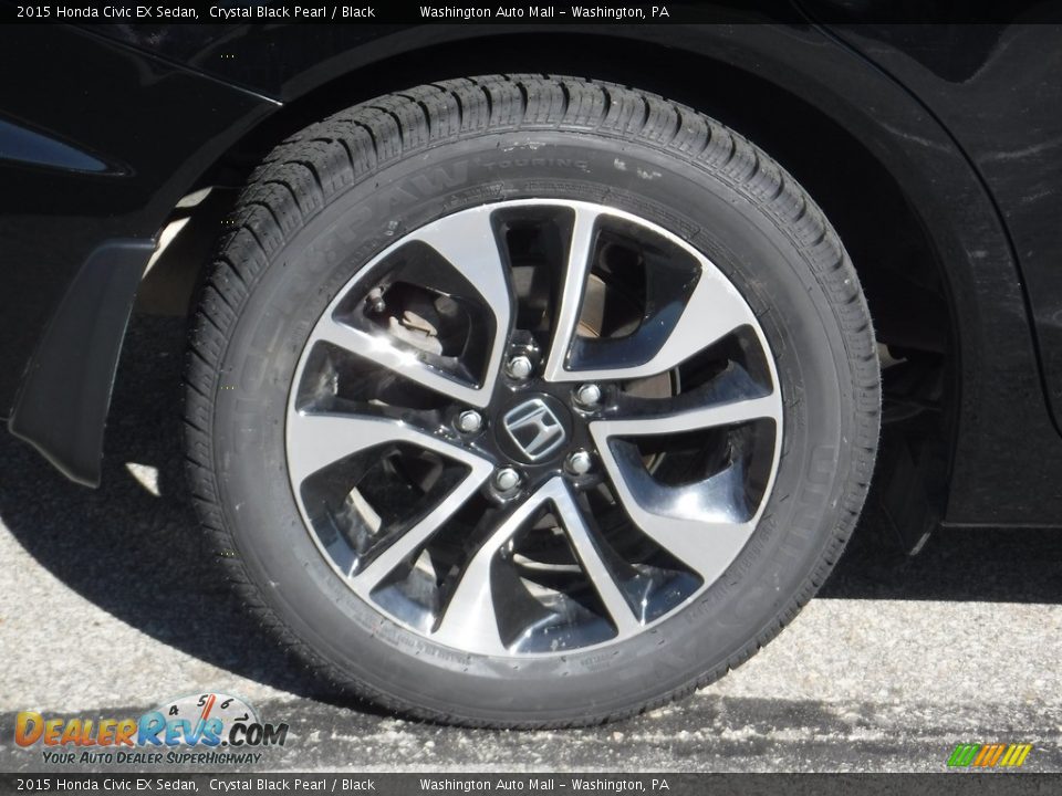 2015 Honda Civic EX Sedan Crystal Black Pearl / Black Photo #3