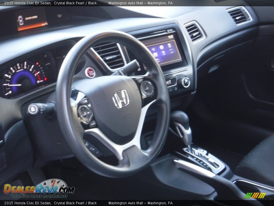 2015 Honda Civic EX Sedan Crystal Black Pearl / Black Photo #13