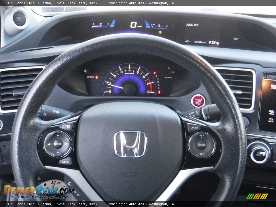 2015 Honda Civic EX Sedan Crystal Black Pearl / Black Photo #19