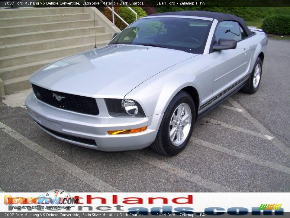 2007 Ford Mustang V6 Deluxe Convertible Satin Silver Metallic / Dark Charcoal Photo #7