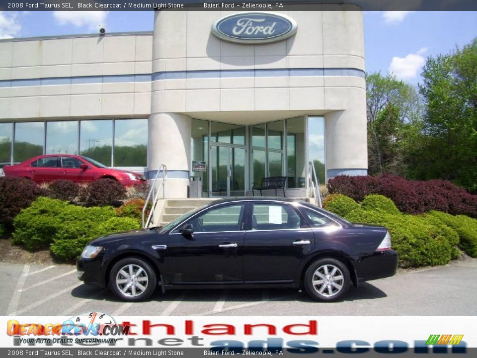 2008 Ford Taurus SEL Black Clearcoat / Medium Light Stone Photo #1
