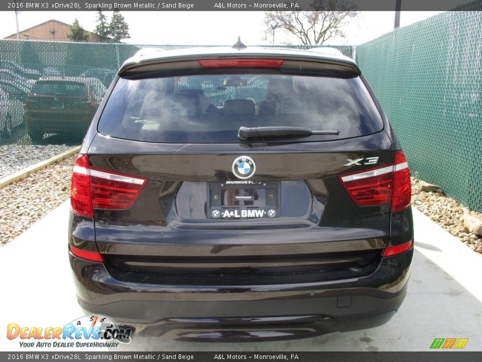 2016 BMW X3 xDrive28i Sparkling Brown Metallic / Sand Beige Photo #9