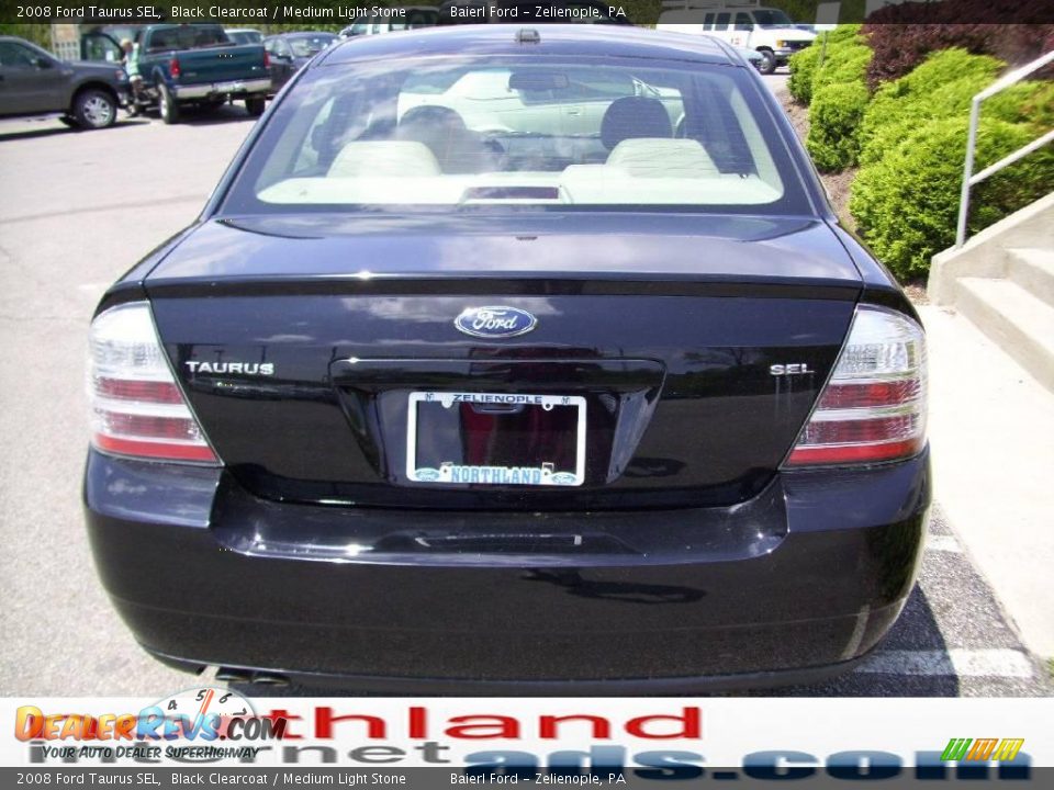 2008 Ford Taurus SEL Black Clearcoat / Medium Light Stone Photo #3