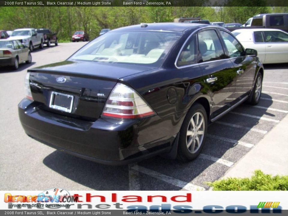 2008 Ford Taurus SEL Black Clearcoat / Medium Light Stone Photo #4