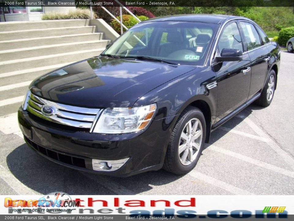 2008 Ford Taurus SEL Black Clearcoat / Medium Light Stone Photo #7