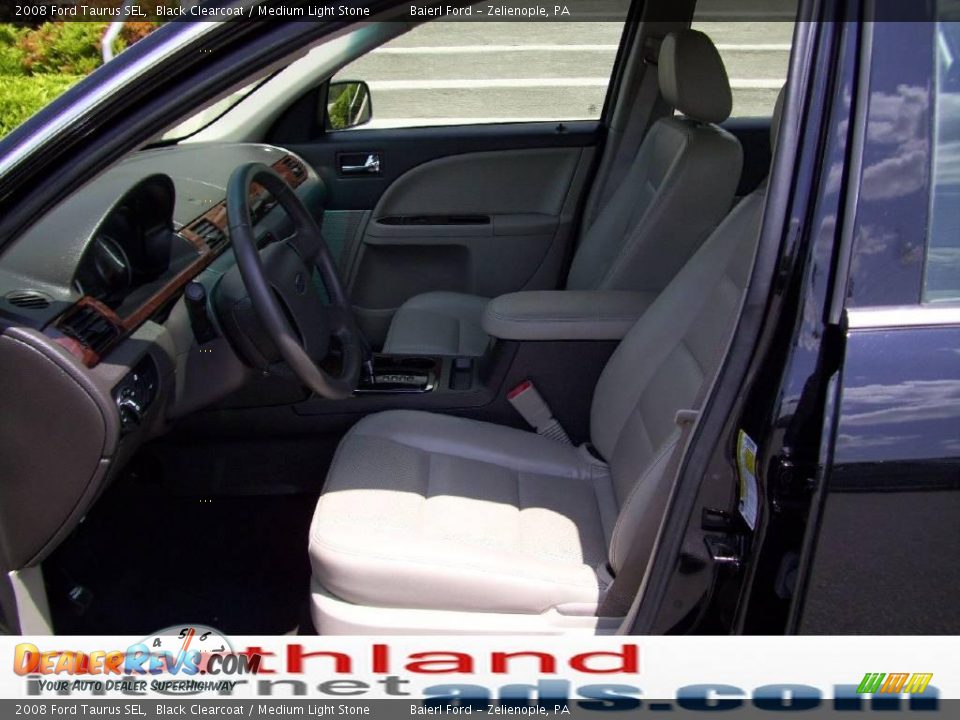 2008 Ford Taurus SEL Black Clearcoat / Medium Light Stone Photo #9