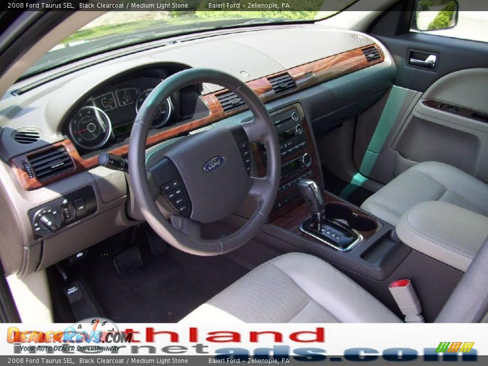 2008 Ford Taurus SEL Black Clearcoat / Medium Light Stone Photo #10