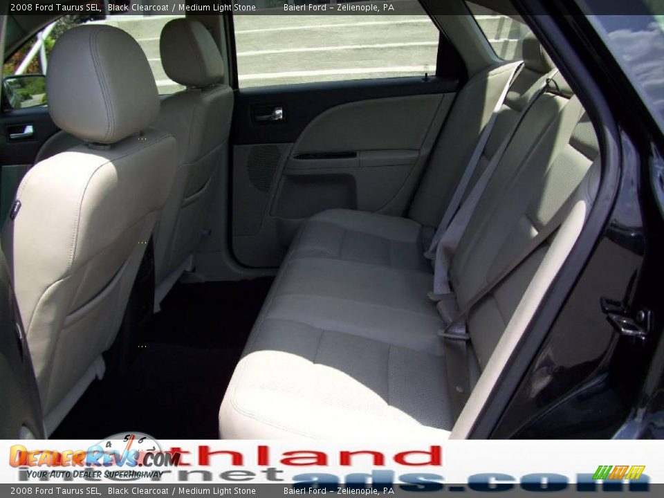 2008 Ford Taurus SEL Black Clearcoat / Medium Light Stone Photo #12