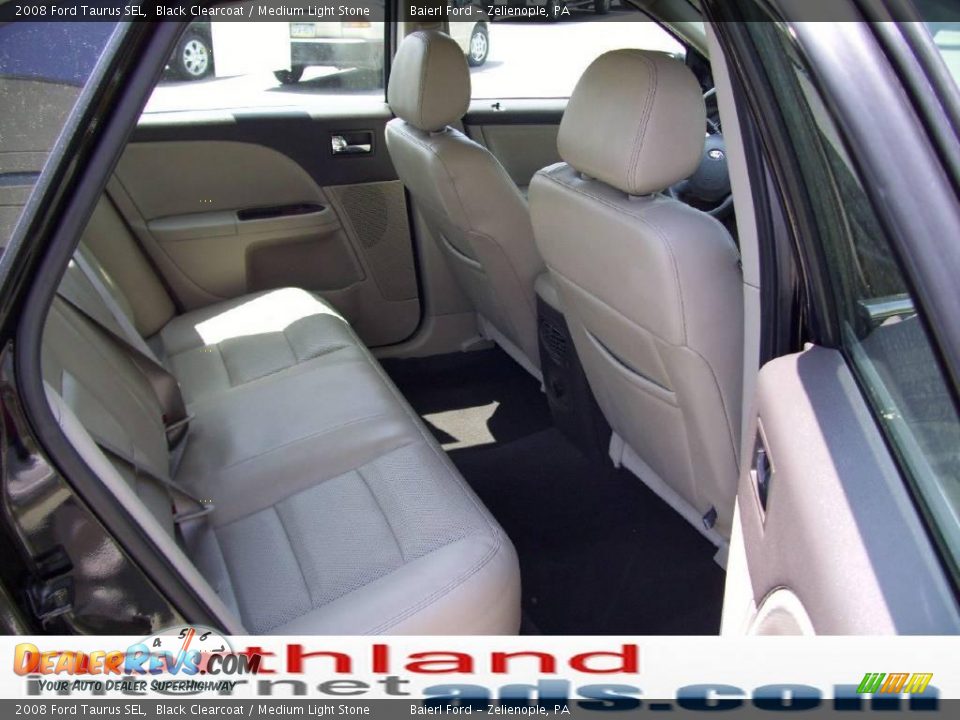 2008 Ford Taurus SEL Black Clearcoat / Medium Light Stone Photo #15