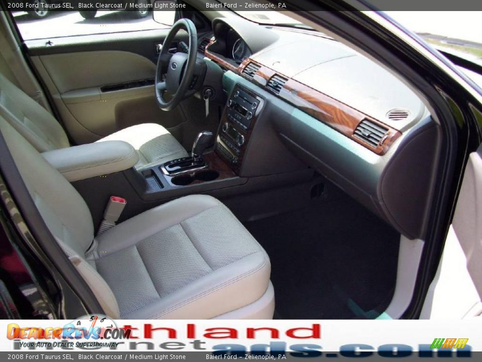 2008 Ford Taurus SEL Black Clearcoat / Medium Light Stone Photo #16
