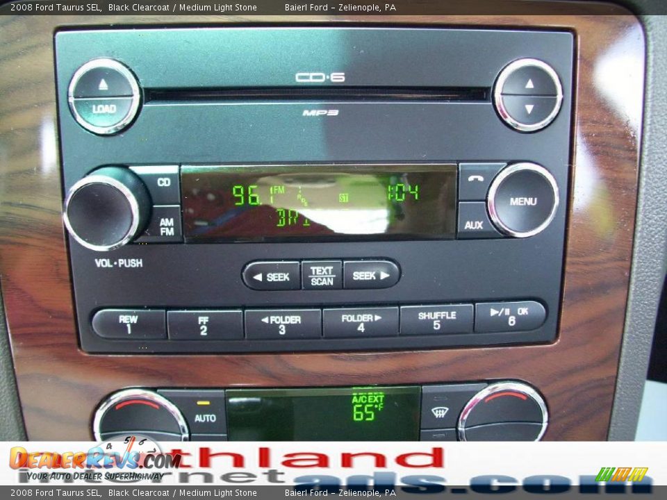 2008 Ford Taurus SEL Black Clearcoat / Medium Light Stone Photo #19