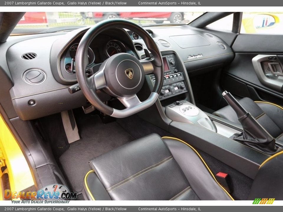Black/Yellow Interior - 2007 Lamborghini Gallardo Coupe Photo #13