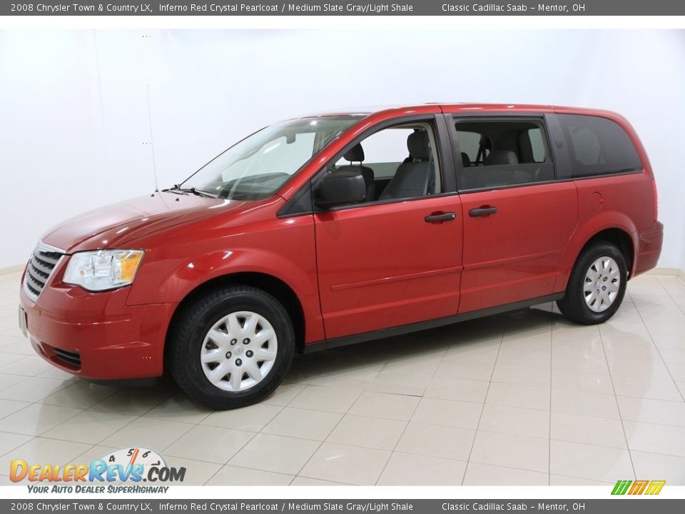 2008 Chrysler Town & Country LX Inferno Red Crystal Pearlcoat / Medium Slate Gray/Light Shale Photo #3