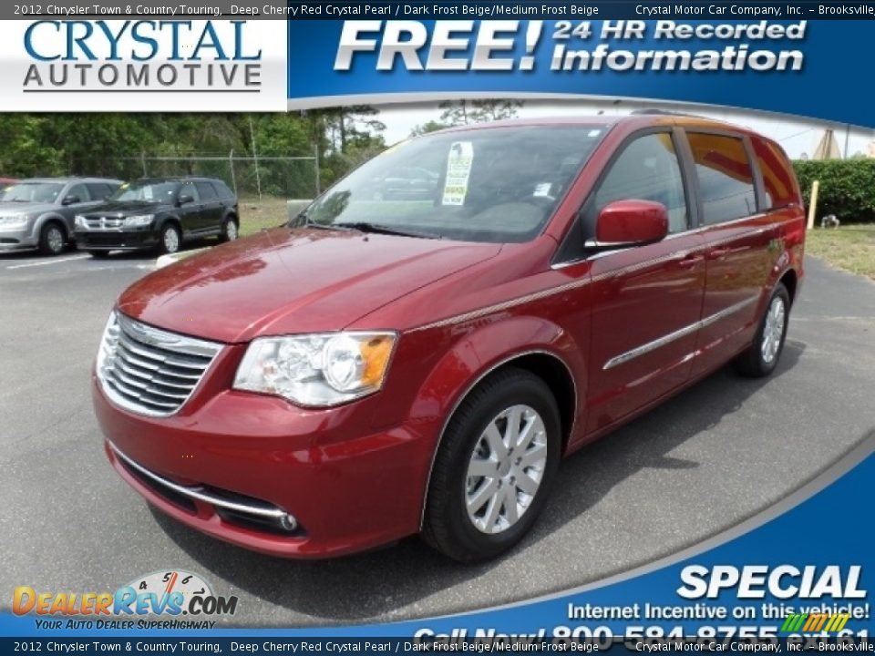 2012 Chrysler Town & Country Touring Deep Cherry Red Crystal Pearl / Dark Frost Beige/Medium Frost Beige Photo #1