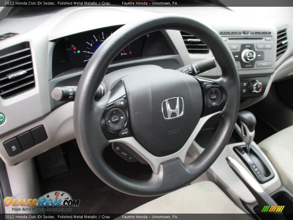 2012 Honda Civic EX Sedan Polished Metal Metallic / Gray Photo #11